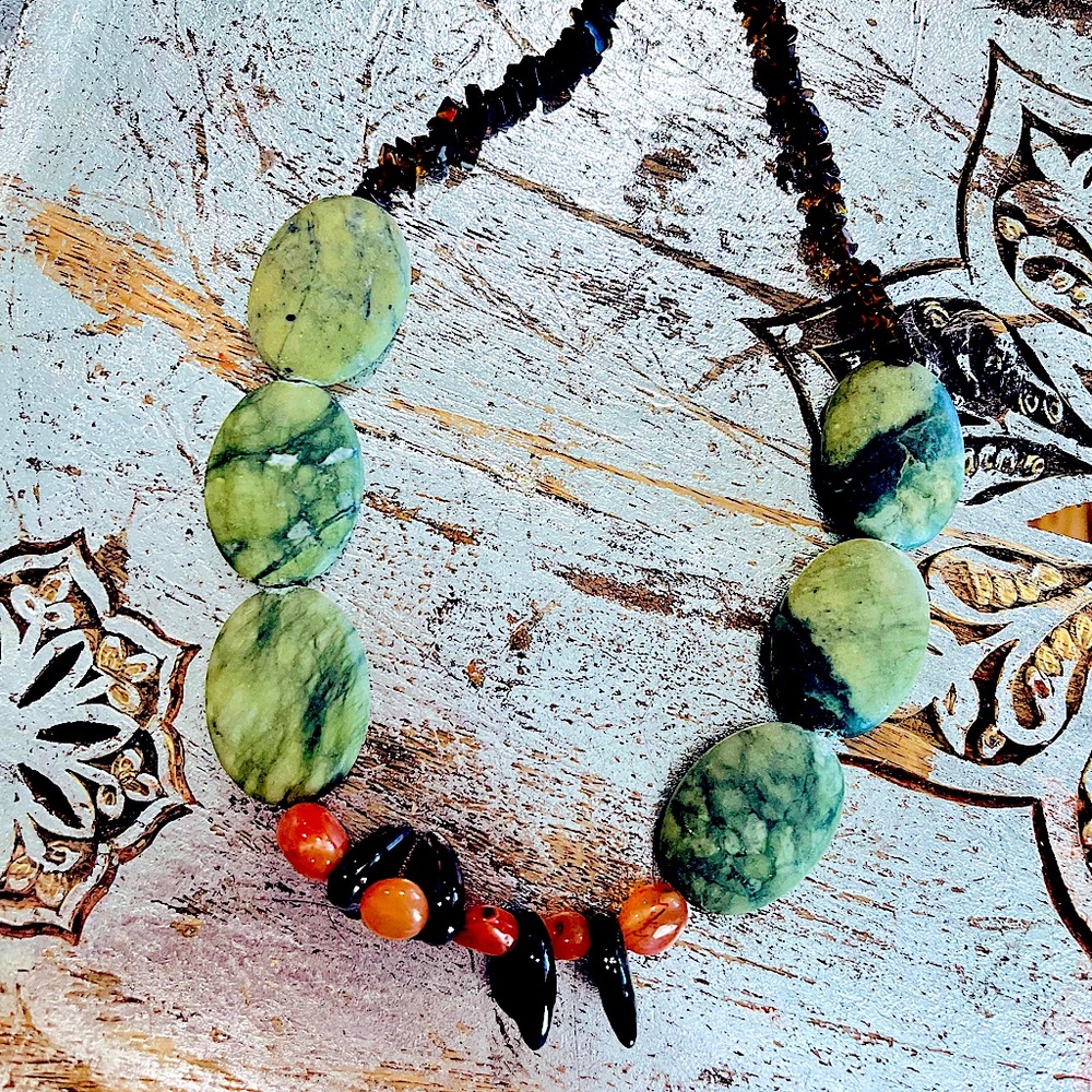 Handmade necklace w heart accents